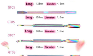 Planet Gates 1pcs Double-ended Stainless Steel Cuticle Pusher Dead Skin Push Remover For Pedicure Manicure Nail Art Cleaner Care Tool