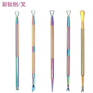 Planet Gates 1pcs Double-ended Stainless Steel Cuticle Pusher Dead Skin Push Remover For Pedicure Manicure Nail Art Cleaner Care Tool