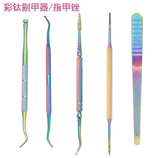 Planet Gates 1pcs Double-ended Stainless Steel Cuticle Pusher Dead Skin Push Remover For Pedicure Manicure Nail Art Cleaner Care Tool