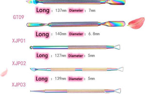 Planet Gates 1pcs Double-ended Stainless Steel Cuticle Pusher Dead Skin Push Remover For Pedicure Manicure Nail Art Cleaner Care Tool