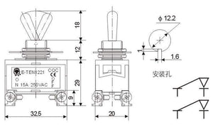 Planet Gates 1PCS E-TEN1221 15A 250VAC 4PIN ON-OFF Toggle Switch Rocker Switch The Power Switch Micro Switch Orange