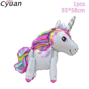 Planet Gates 1pcs foil balloon 1 Unicorn Party Disposable Tableware Set Kids Birthday Party Paper Cup Plate Hat 1st First Birthday Party Decor Supplies