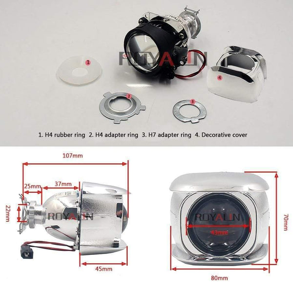 Planet Gates 1PCS Halogen Lens H1 2.0 inch Bi Xenon Projector Head Light Lens LHD Mini Glass Lens for H1 H4 H7 Motorcycle Lamps DIY