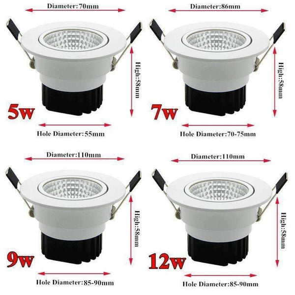 Planet Gates 1PCS High Brightness LED Downlight 3W / 5W / 7W / 9W / 12W LED Ceiling Light AC220V 230V 240V LED Ceiling Light Indoor Lighting