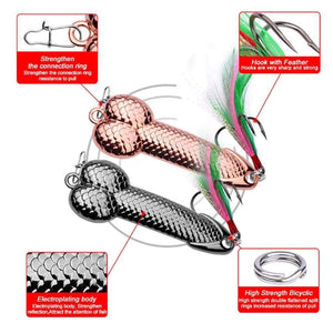 Planet Gates 1pcs High Quality Metal Spoon Lure 3g -36g Black Rose Gold  Metal Sequins with Feather Hard Lure For Bass Pike Carp Fishing