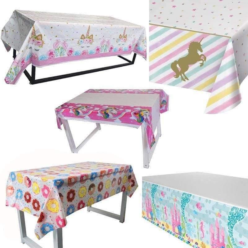 Planet Gates 1pcs Little Mermaid Unicorn Party Tablecloth Kids Birthday Party Decoration Cute Table Cover Wedding Christening Supplies