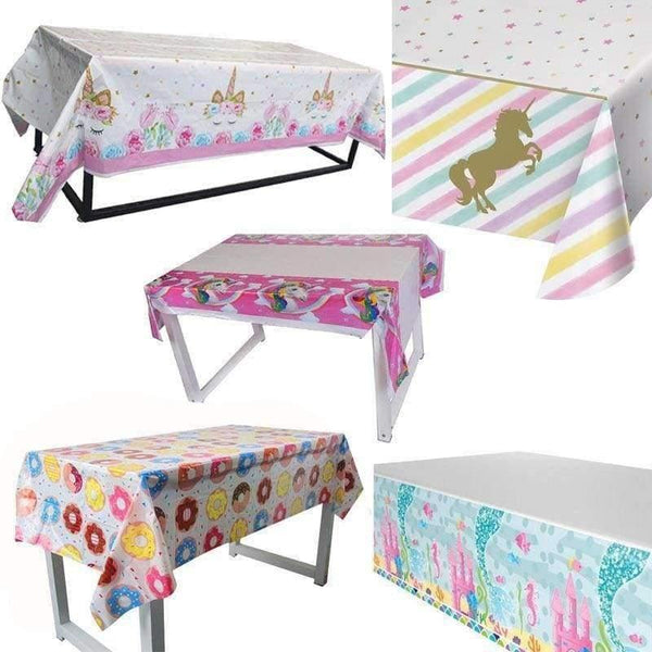 Planet Gates 1pcs Little Mermaid Unicorn Party Tablecloth Kids Birthday Party Decoration Cute Table Cover Wedding Christening Supplies