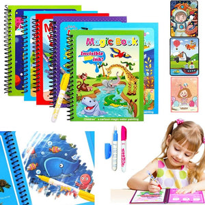 Planet Gates 1pcs Magical Book Water Drawing Montessori Toys Reusable Coloring Book Magic Water Drawing Book Sensory Early Education Toys