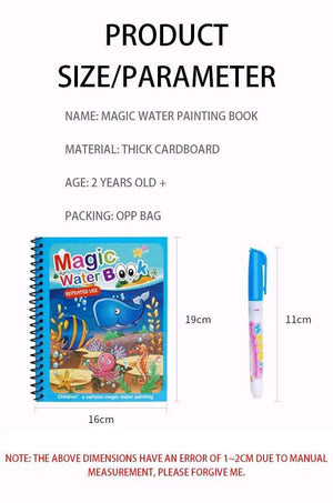 Planet Gates 1pcs Magical Book Water Drawing Montessori Toys Reusable Coloring Book Magic Water Drawing Book Sensory Early Education Toys