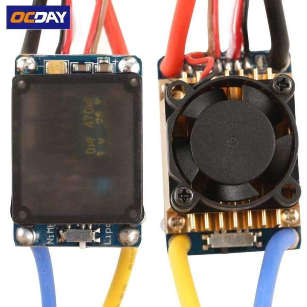 Planet Gates 1pcs OCDAY 2-3 Lipo/6-9NiMH 60A Dual Mode Brush Speed Controller ESC Regulator With Cooling Fan For 1/10 RC Car