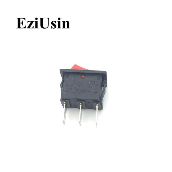Planet Gates 1pcs On-Off KCD11 2Pin 2P Black Red Boat Car Rocker Switch 3A 250V 6A 125V AC Button KCD1-11 10*15 10x15 KCD117