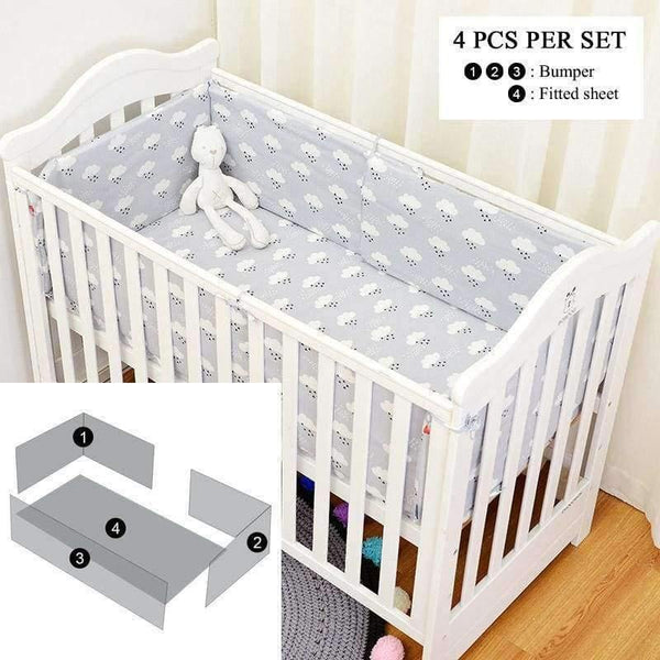Planet Gates 1pcs raining clauds 1 Infant Baby Kids Cotton Nursery bedding Crib Bumper Bed Protector,Fashion Raining Bedding Set available 1-5pcs/set