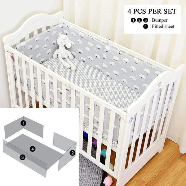 Planet Gates 1pcs raining clauds 1 Infant Baby Kids Cotton Nursery bedding Crib Bumper Bed Protector,Fashion Raining Bedding Set available 1-5pcs/set