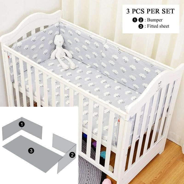 Planet Gates 1pcs raining clauds 1 Infant Baby Kids Cotton Nursery bedding Crib Bumper Bed Protector,Fashion Raining Bedding Set available 1-5pcs/set