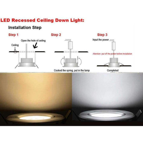 Planet Gates 1PCS Recessed LED Ceiling Downlight Spotlight Lamp Bulb Light High Lumins 4W Cool White/Pure White/ Warm White 85-265V