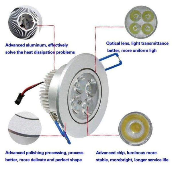 Planet Gates 1PCS Recessed LED Ceiling Downlight Spotlight Lamp Bulb Light High Lumins 4W Cool White/Pure White/ Warm White 85-265V