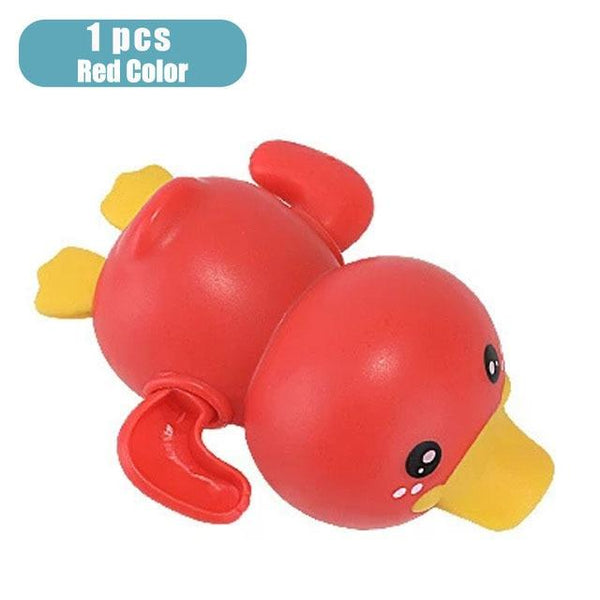 Planet Gates 1pcs red duck Baby Bath Toys Animal Cute Cartoon Tortoise Crab Classic Baby Water Toy Infant Swim Chain Clockwork Toy For Kid 2020 Newest