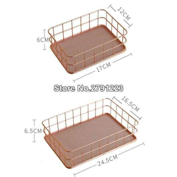 Planet Gates 1pcs Rose Gold Metal Pen Holder Box Case Organizer Home Desk Stationery Decor Office School Desk Accessories Supplies