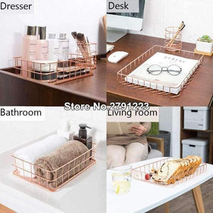Planet Gates 1pcs Rose Gold Metal Pen Holder Box Case Organizer Home Desk Stationery Decor Office School Desk Accessories Supplies