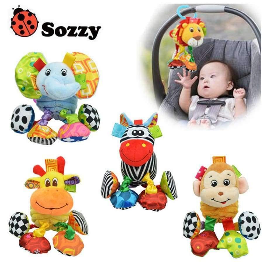 Planet Gates 1pcs Sozzy Multifunctional Baby Toys Animal Plush Toys Rattles Mobiles Soft Cotton Infant Pram Stroller Car Rattles Hanging