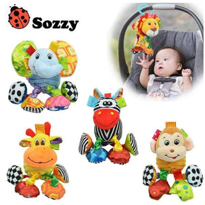 Planet Gates 1pcs Sozzy Multifunctional Baby Toys Animal Plush Toys Rattles Mobiles Soft Cotton Infant Pram Stroller Car Rattles Hanging