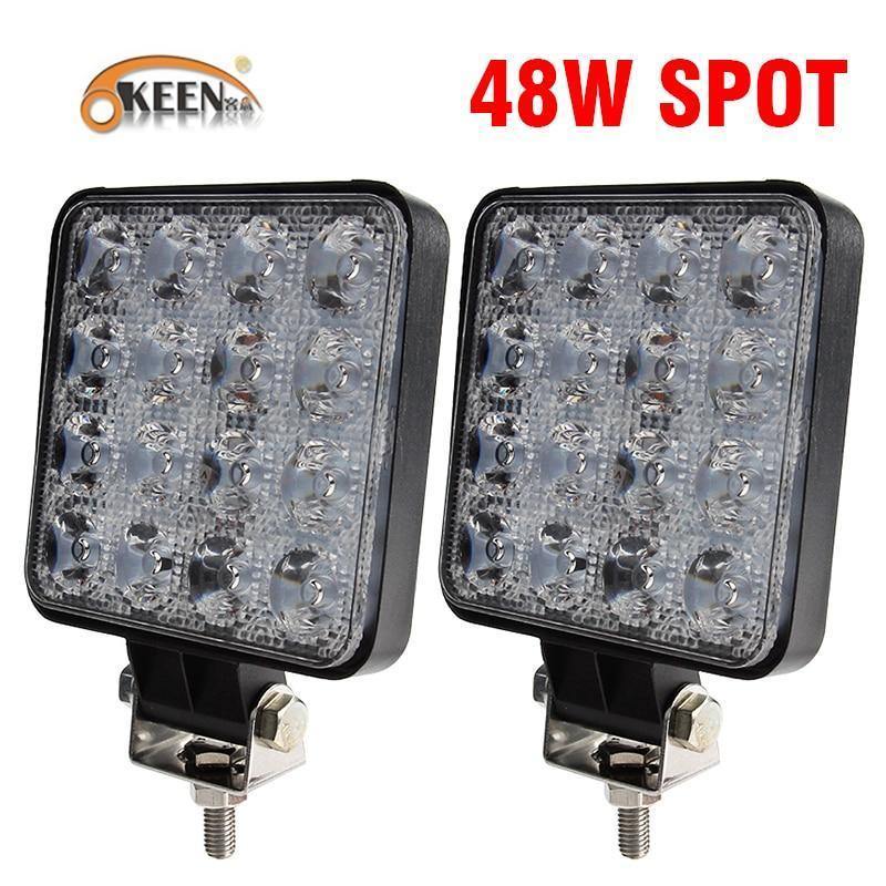 Planet Gates 1pcs Spot 48W 4inch 10cm 18W 27W 48W Offroad Car 4WD Truck Tractor Boat Trailer 4x4 SUV ATV 12V Spot Flood LED Light Bar LED Work Light
