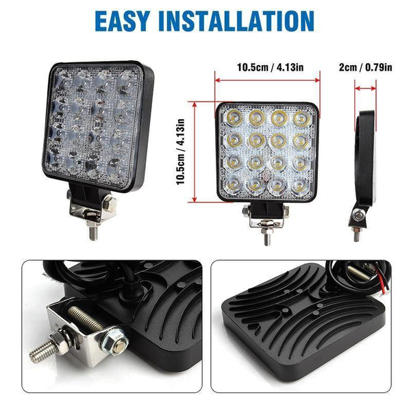 Planet Gates 1pcs Spot 48W 4inch 10cm 18W 27W 48W Offroad Car 4WD Truck Tractor Boat Trailer 4x4 SUV ATV 12V Spot Flood LED Light Bar LED Work Light