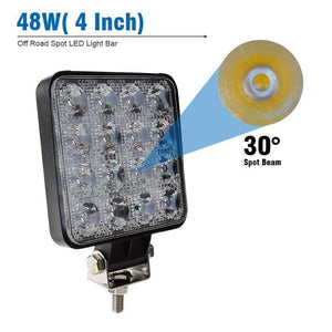 Planet Gates 1pcs Spot 48W 4inch 10cm 18W 27W 48W Offroad Car 4WD Truck Tractor Boat Trailer 4x4 SUV ATV 12V Spot Flood LED Light Bar LED Work Light