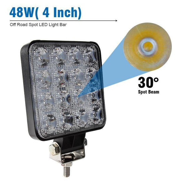Planet Gates 1pcs Spot 48W 4inch 10cm 18W 27W 48W Offroad Car 4WD Truck Tractor Boat Trailer 4x4 SUV ATV 12V Spot Flood LED Light Bar LED Work Light