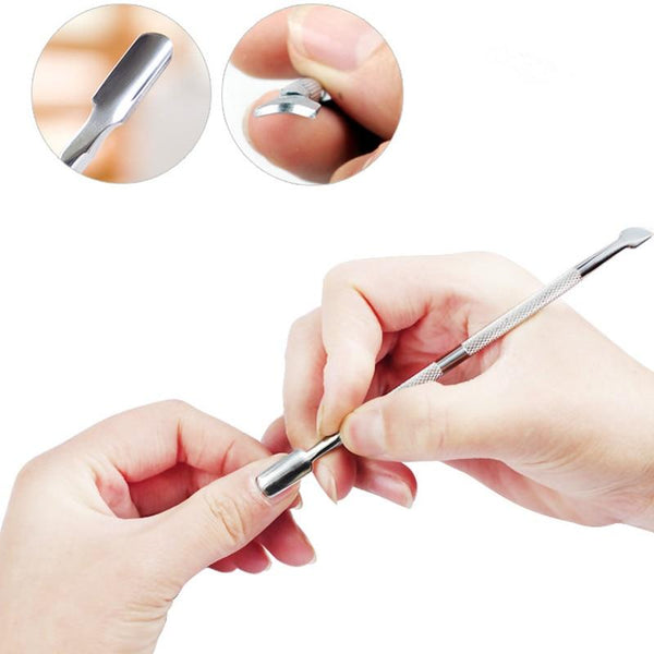 Planet Gates 1Pcs Stainless Steel Double Head Cuticle Pusher for Manicure 2021 Tools for Nails Art Non-Slip Nail Cuticle Remover Accessories