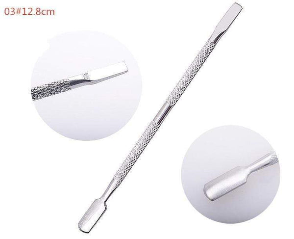 Planet Gates 1Pcs Stainless Steel Double Head Cuticle Pusher for Manicure 2021 Tools for Nails Art Non-Slip Nail Cuticle Remover Accessories
