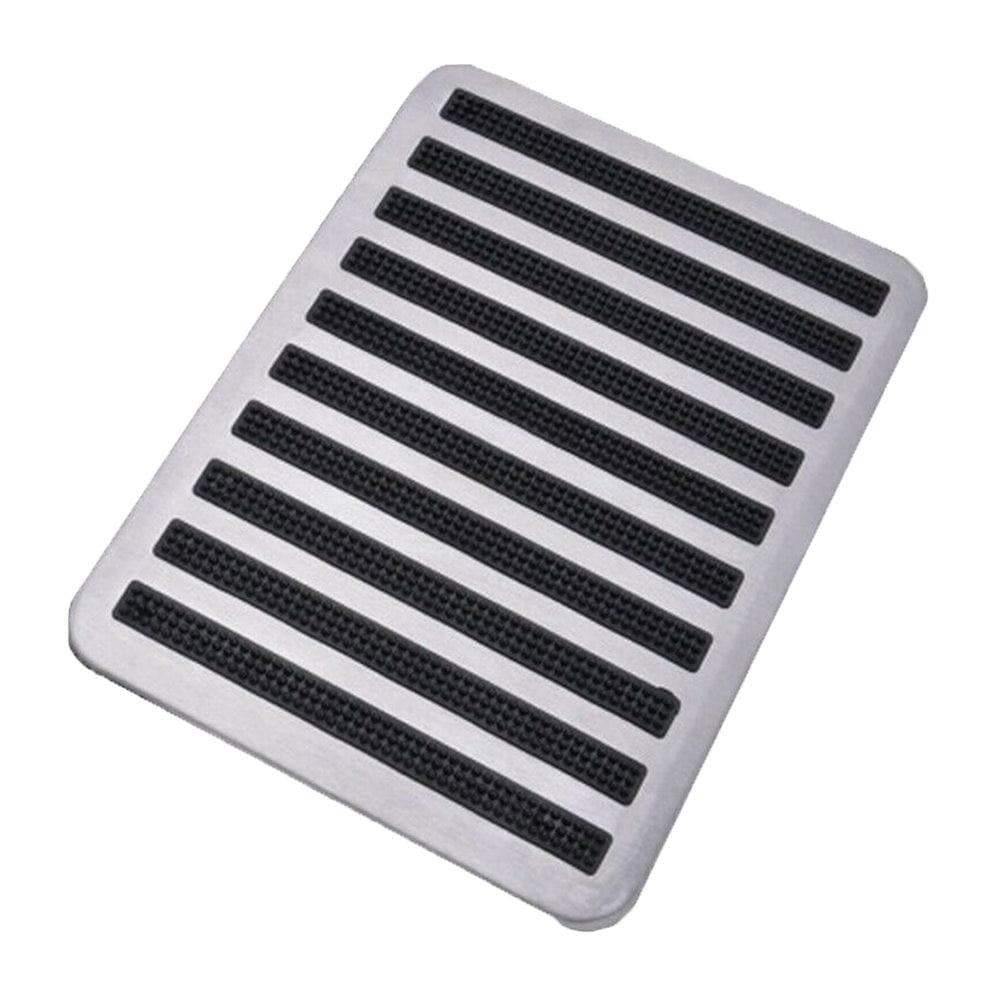 Planet Gates 1PCS Stainless Steel+Rubber Floor Carpet Mat Patch Foot Heel Plate Pedal Pad For Car Auto Accessories Car Mats
