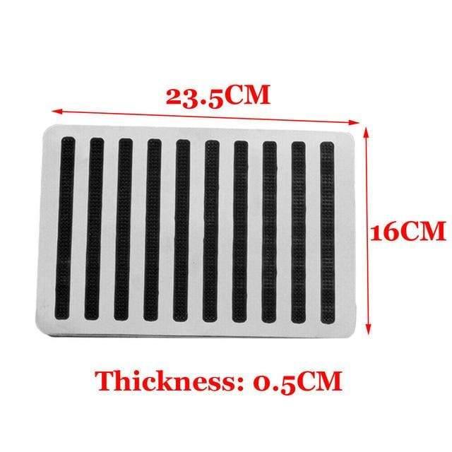 Planet Gates 1PCS Stainless Steel+Rubber Floor Carpet Mat Patch Foot Heel Plate Pedal Pad For Car Auto Accessories Car Mats