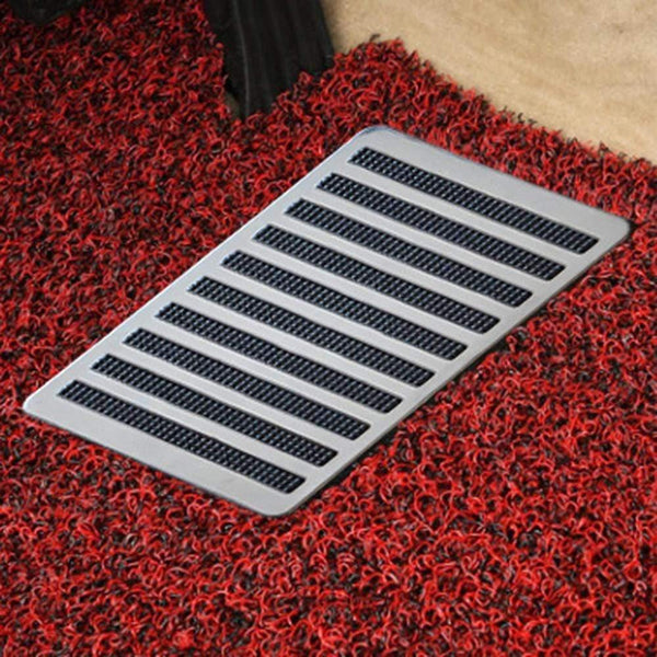 Planet Gates 1PCS Stainless Steel+Rubber Floor Carpet Mat Patch Foot Heel Plate Pedal Pad For Car Auto Accessories Car Mats