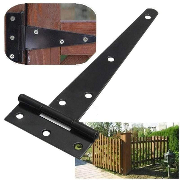 1PCS T Shaped Door Shed Garden Wooden Gate Cabinet Hinge for 4/6/8/10 / Door Hardware Accessories Black Iron Tee Hinged