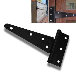 1PCS T Shaped Door Shed Garden Wooden Gate Cabinet Hinge for 4/6/8/10 / Door Hardware Accessories Black Iron Tee Hinged