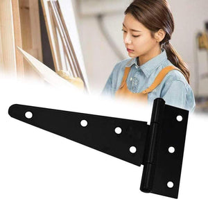 1PCS T Shaped Door Shed Garden Wooden Gate Cabinet Hinge for 4/6/8/10 / Door Hardware Accessories Black Iron Tee Hinged