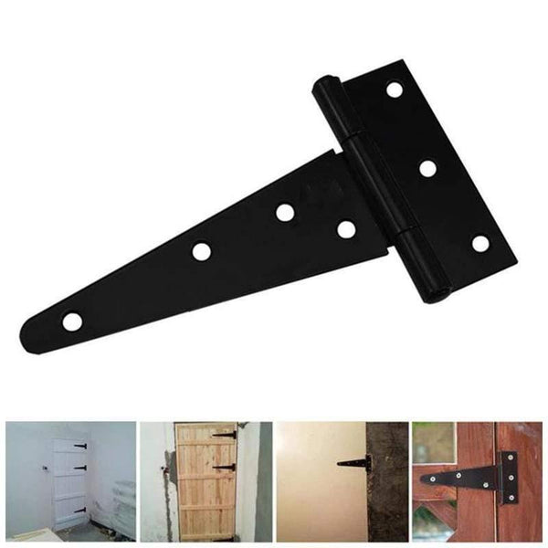 1PCS T Shaped Door Shed Garden Wooden Gate Cabinet Hinge for 4/6/8/10 / Door Hardware Accessories Black Iron Tee Hinged