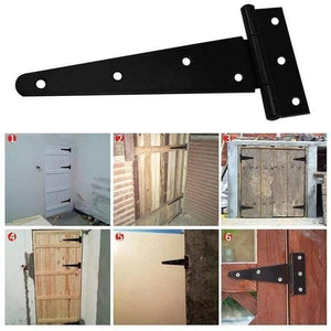 1PCS T Shaped Door Shed Garden Wooden Gate Cabinet Hinge for 4/6/8/10 / Door Hardware Accessories Black Iron Tee Hinged