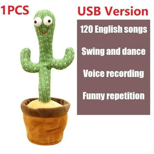 Planet Gates 1PCS Type 1 2PCS 120 Songs USB Dancing cactus Dancer Speaker Repeat Say Talk talking Baby Stuffed Plush plushie Toy children's toys for girl