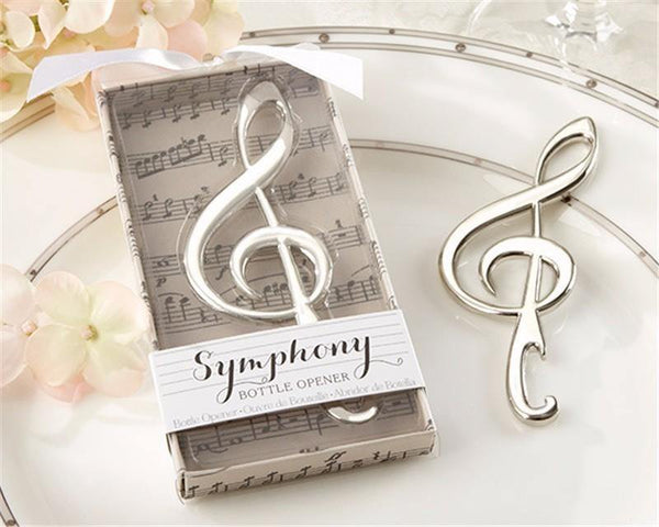 1pcs Unique Wedding Favors "Symphony" Chrome Music Note Bottle Opener wedding gift
