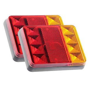 Planet Gates 1pcs Waterproof 8 LED Car Tail Light Rear Lamps Pair Boat Trailer 12V Rear Parts for Trailer Truck Car Lighting Waterproof IP65