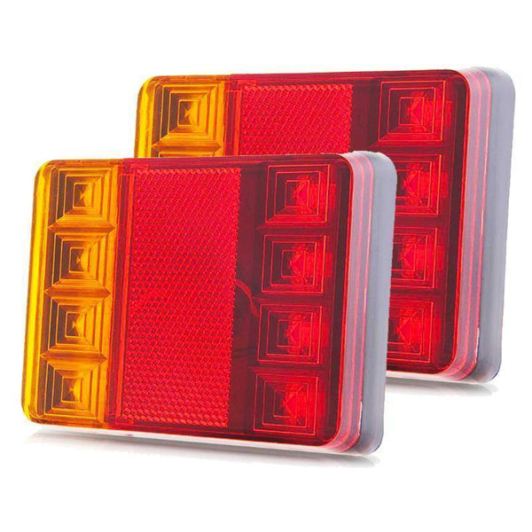 Planet Gates 1pcs Waterproof 8 LED Car Tail Light Rear Lamps Pair Boat Trailer 12V Rear Parts for Trailer Truck Car Lighting Waterproof IP65