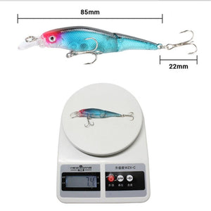 Planet Gates 1PCS Wobblers Pike Fishing Lures Multi Jointed Sections Hard Bait 85mm/7.4g Artificial Bait Minnow Crankbait Fishing Tackle Lure