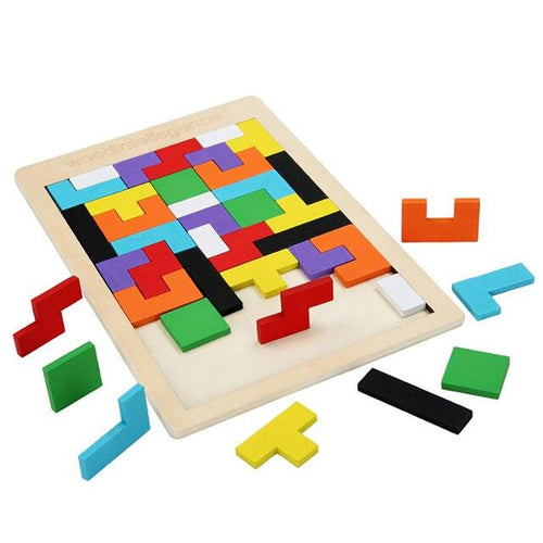 Planet Gates 1PCS Wooden Jigsaw Puzzles Baby Toy Tangram Montessori Materials Educational Toys For Children Bricks Kids Learning Toys
