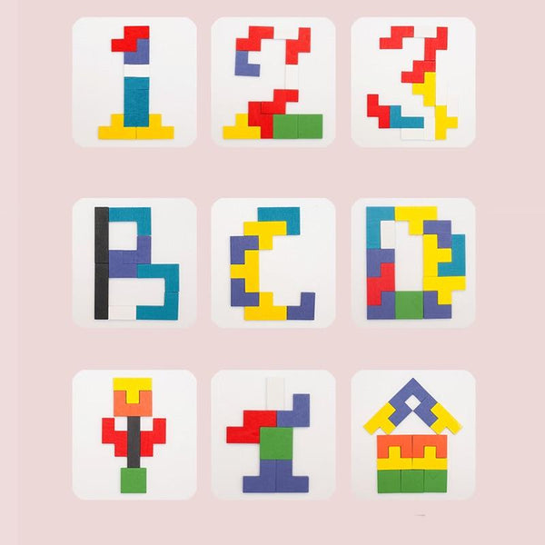 Planet Gates 1PCS Wooden Jigsaw Puzzles Baby Toy Tangram Montessori Materials Educational Toys For Children Bricks Kids Learning Toys