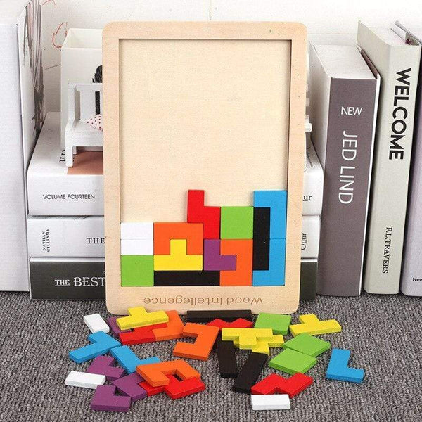Planet Gates 1PCS Wooden Jigsaw Puzzles Baby Toy Tangram Montessori Materials Educational Toys For Children Bricks Kids Learning Toys