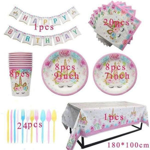 Planet Gates 1set 1 1pcs Unicorn Party Pink Tablecloths Kids Birthday Party Decorations Table Cover Baby Shower Unicornio Party Supplies