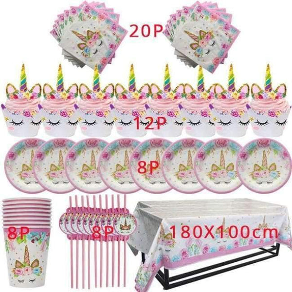 Planet Gates 1set 1pcs Unicorn Party Pink Tablecloths Kids Birthday Party Decorations Table Cover Baby Shower Unicornio Party Supplies