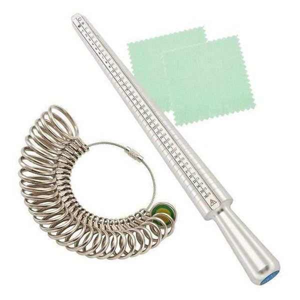 Planet Gates 1set 2 Jewelry Measuring Tool Sets Ring Sizer Mandrel Stick Finger Gauge Ring Measuring Sizes ring: about 11~22mm inner diam